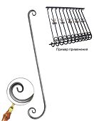 Кованый элемент ковки металлический орнамент Балясина БО1.2 160х920 мм